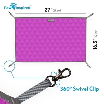 Paw Inspired Hanging Fleece Hammock for Ferrets, Rats, Chinchillas, Sugar Gliders, Small Pets | Hideout Toy for Guinea Pigs, Hamsters | Swivel Clips for Small Animal Cages (Gray/Pink) - color: Gray/Pink