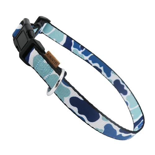 Dog Collar, Cute Camouflage Pattern, Soft and Adjustable Collar with Quick Release Buckle (S (Neck 11-18", Width 5/8"), Camouflage Blue) - color: Camouflage Blue, size: S (Neck 11-18", Width 5/8")