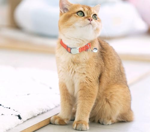 Teal Cat Collars with Bell, Reflective Soft Nylon Breakaway Kitten Collar with Bells, Break Away Puppy Collars for Xs Small Boy Male Dogs, Neck 7-11 Inch - color: Teal