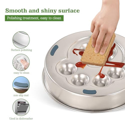 Stainless Steel Slow Feeder Dog Bowls – Non-Slip Metal Dog Bowl for Large & Medium Breeds, Puppy Puzzle Feeder – 2 Cup Capacity for Small to Big Pets – Durable Slow Feed Dog & Cat Food Dish with Mat - color: Paw With Mat