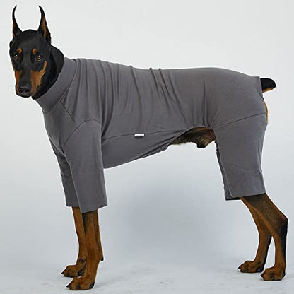 Basic Dog Pajamas Pastel Durable and Elastic Dog Onesie Apparel Outfits Doggie Jammies (3X-Large, Gray) - color: Gray, size: 3X-Large