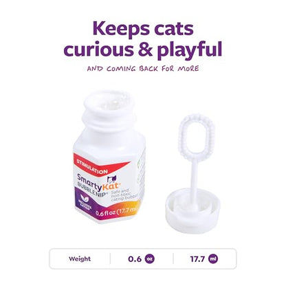 SmartyKat Bubble Nip Catnip Bubbles for Cats & Kittens, Safe for Pets - Trial Size, 0.6 Fluid Ounce - size: 0.6 oz, style: Catnip Bubble