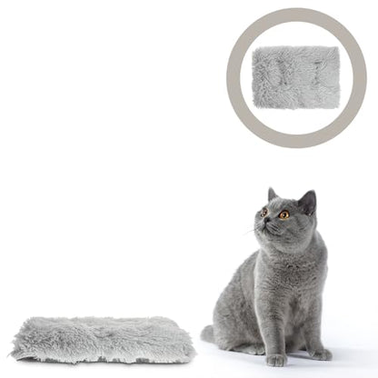 SUPVOX Plush Cat Sleeping Mat and Dog Pad Warm Long Velvet Cushion for Small Dogs and Cats Indoor Comfortable Pet Bed Gray S Size Random Style