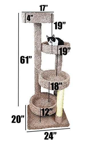 New Cat Condos Cat Tree, Brown - color: Brown