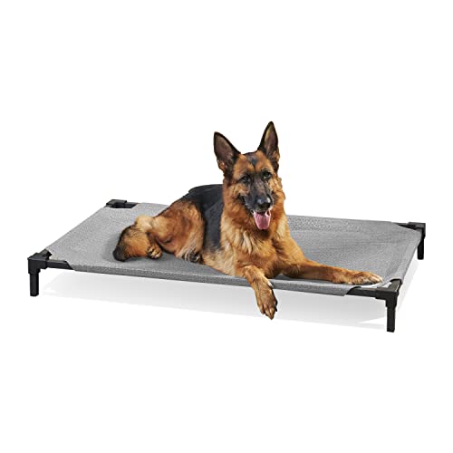 COOLAROO Cooling Elevated Dog Bed PRO Standard, Fits in 48in Crate, Easy Assembly Frame, Steel Grey. - color: Steel Grey, size: Standard