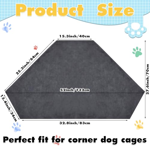 Fanfanwin 52 Inch Medium Waterproof Dog Crate Mat, Soft Plush Pet Blanket for Large Dogs, Non-Slip Crate Liner, Machine Washable (Only Mat) - size: 52 Inch