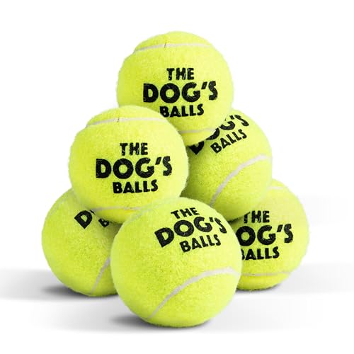 The Little Dog’s Balls Dog Tennis Balls for Small Dogs & Puppies, Yellow, 6-Pack - Non-Abrasive Felt Fetch Balls, Tough Rubber Core, Float in Water - color: Yellow, size: 6 Small Tennis Balls