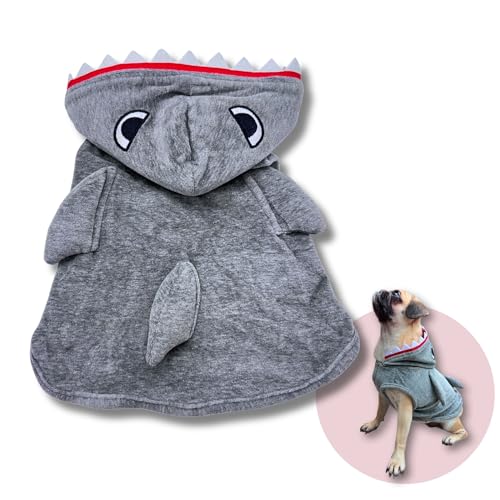 Pet Custom Dog Custom Cat Custom Hoodie, Sporty Look, Funny Gift, Halloween Holiday (Shark with Hat, Large) - color: Shark with Hat, size: Large