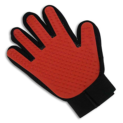 LuckyPet Pet Grooming Glove - Massage and Deshedding Glove for Dogs, Cats and Horses - Great Pet Hair Removal for Long and Short Fur - Right Handed Glove