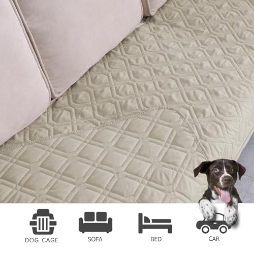 Ameritex Waterproof Dog Bed Cover Pet Blanket for Furniture Bed Couch Sofa Reversible - color: Khaki+khaki, size: 30x53 Inch (Pack of 1)