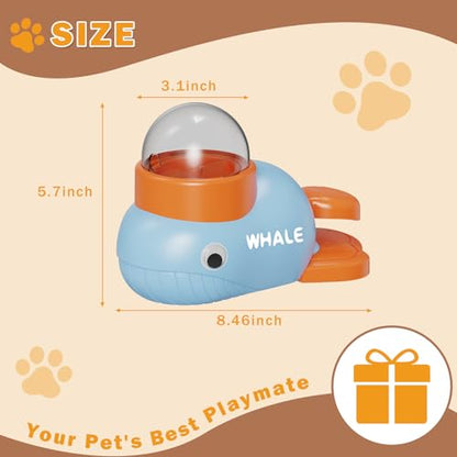 Whale-Shaped Dog Treat Dispenser - Interactive Dog Toys for Mental Stimulation, Slow Feeder Puzzle Toy for Small Medium Dogs & Cats, IQ Training Food Dispenser to Reduce Bloating & Boredom (Blue) - color: blue
