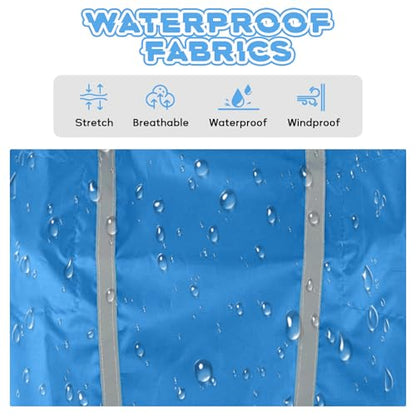 Dog Raincoat with Reflective Strip Hoodie, Waterproof Dog Raincoats, Adjustable Lightweight Hooded Poncho Dog Rain Jacket, Snowproof Windproof Clothes, Dog Raincoat for Large Dogs - color: Blue, size: XL