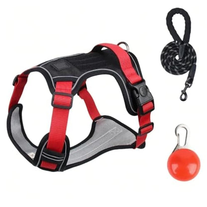 Chesoon Tactical Pet Harness No Pull Reflective Pet Vest Breathable Padded Handle Adjustable for 61.7-89.6lb / 28-40.6kg L Black - color: Black, size: L