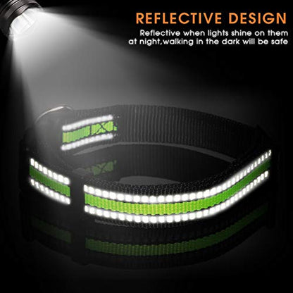 Weewooday 3 Pieces Reflective Dog Collar Nylon Adjustable Quick Release Pet Collars for Dogs(Large) - size: Large
