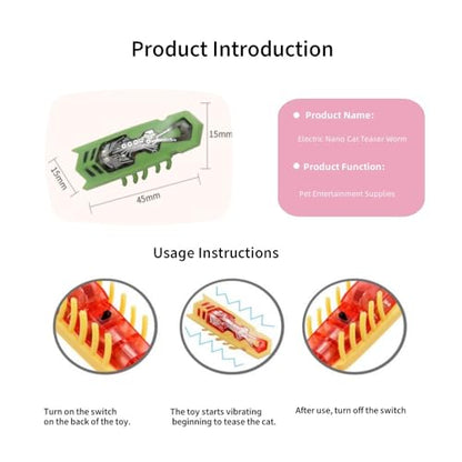 Cat Interactive Teaser Toys 2PCS Electric Moving Beetle Mini Electric Robot Beetle Electric Funny Interactive Toy Heal Loneliness for Cat Kitten Replaceable Battery (Green+Orange) - color: Green+orange