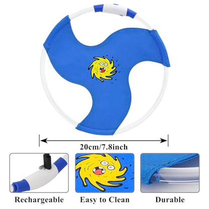 Dog Flying Disc Flyer Dog Toys, Glow in The Dark Nylon Dog Toy with 3 Light Models, Floating Dog Ring Toys for Physical Exercise, Pet Training Throwing Playing - color: Blue-2