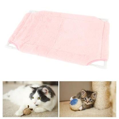 Cat Window Bed with Suction Cup, 33 Lbs Load Capacity, 19.2x12 Inches, Warm Plush, Single Layer, Sturdy Mesh and Fiberglass Rods, for Indoor Cats (Pink) - color: Pink