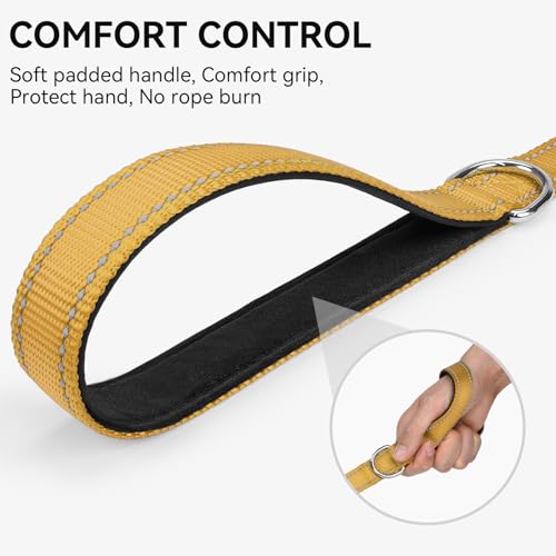 Joytale Dog Leash, 4 FT Double-Sided Reflective, Padded Handle Nylon Heavy Duty Leashes for Small Dogs Walking, Khaki - color: Khaki, size: 4 ft Narrow