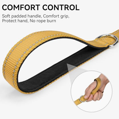 Joytale Dog Leash, 4 FT Double-Sided Reflective, Padded Handle Nylon Heavy Duty Leashes for Small Dogs Walking, Khaki - color: Khaki, size: 4 ft Narrow
