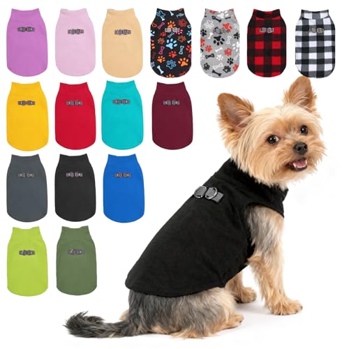 BEAUTYZOO XS Dog Sweaters, Soft Fleece Vest Pullover Dog Jacket with D-Ring Leash Attachment, Warm Winter Dog Clothes Cold Weather Doggy Chihuahua Sweater for Small Dogs Cats Boy or Girl,Black XS - color: BLACK, size: X-Small