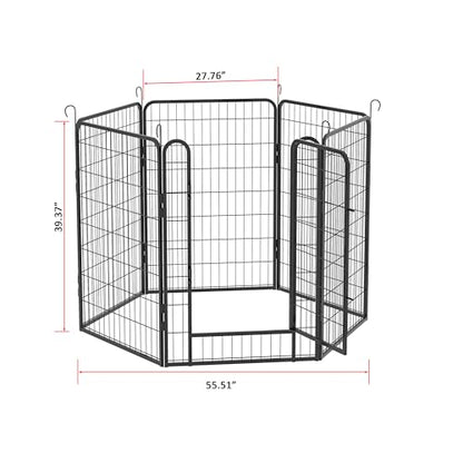Lafati Heavy Duty Dog Playpen - 6 Panels 40" Tall - Puppy Pen Fence for Indoor Outdoor Large Medium Small Dogs - Foldable Metal Pet Exercise Pen