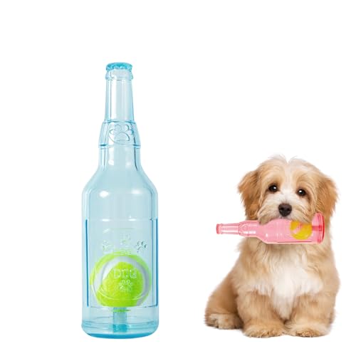Dog Toy, Dog Squeak Toy, Floating Dog Toy, Interactive Fetch Toy for Play and Training, Bottle Shape with Tennis Ball Inside (Single Small) - color: small