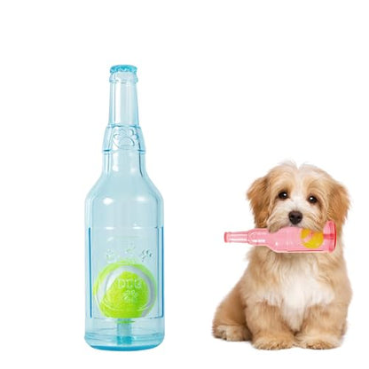 Dog Toy, Dog Squeak Toy, Floating Dog Toy, Interactive Fetch Toy for Play and Training, Bottle Shape with Tennis Ball Inside (Single Small) - color: small
