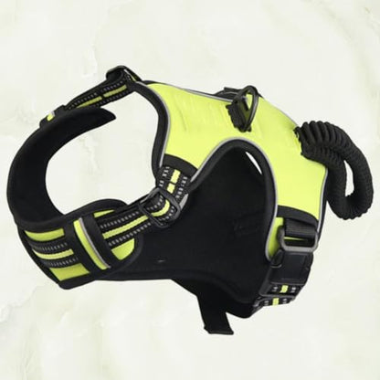 Reflective Dog Harness Vest No-Pull Comfortable Padded Outdoor Walk Vest for Medium to Large Dogs Green XL