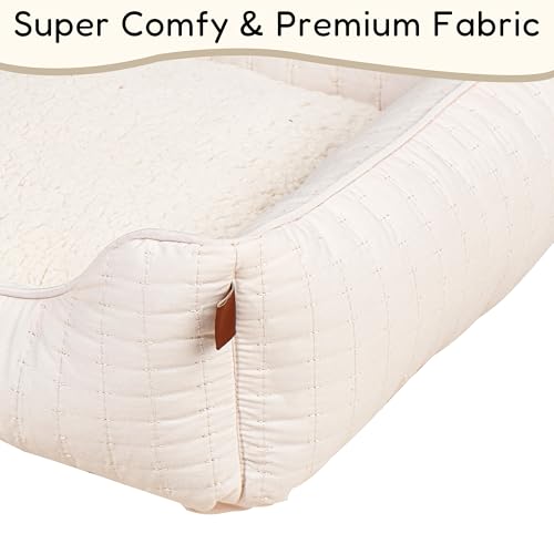 FluffyDream Small Dog Bed, Super Soft Pet Bed Furniture, Suitable for Dogs Up to 30lbs, 24'' x 20'', Beige - color: Sand