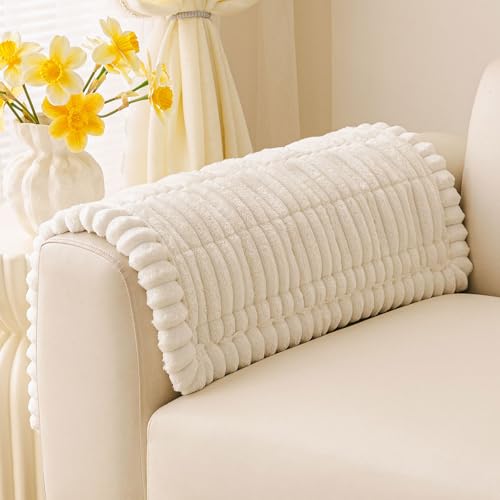 hyha Couch Covers for Dogs Washable, Non Slip Plush Dog Sofa Protectors, Fuzzy Pet Couch Covers for 3 Cushion Sofa Pet Friendly (White, 27.6" x 27.6") - color: White, size: 27.6"x27.6"