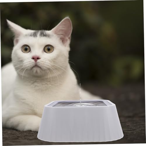 Yardwe No-Spill Floating Pet Bowl Splashproof Cat Dog Water Feeder Abs Capacity Bowl for Clean Drinking Experience