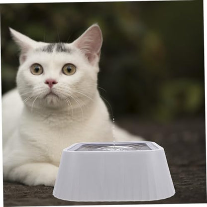 Yardwe No-Spill Floating Pet Bowl Splashproof Cat Dog Water Feeder Abs Capacity Bowl for Clean Drinking Experience