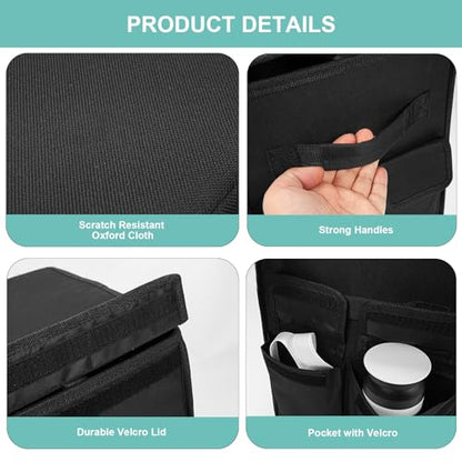 Dog Seat Extender for Dogs up to 200lbs, Dog Back Seat with Storage Pockets, Collapsible Front and Backseat Extender for Large, Medium and Small Dogs - color: Black