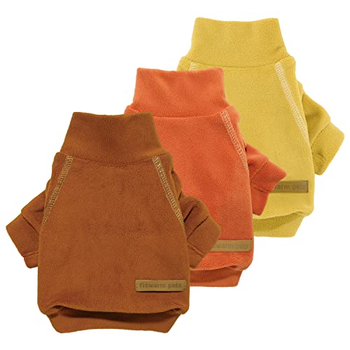 Fitwarm 3 Pack Classic Fleece Dog Sweater, Turtleneck Dog Sweatshirt, Winter Clothes for Small Dogs BoyGirl, Pet Pullover Jumper, Cat Apparel, Orange, Yellow, Coffee, Medium - color: Orange-Yellow-Coffee, size: Medium