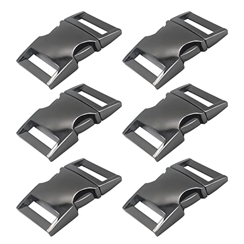 Bytiyar Buckle 6 pcs 1 inch(25mm) Quick Side Release Clips Metal Buckles for Straps Webbing Paracord Bracelet Dog Collar Backpack Belt, Gun Black - color: Gun Black, size: 1 inch