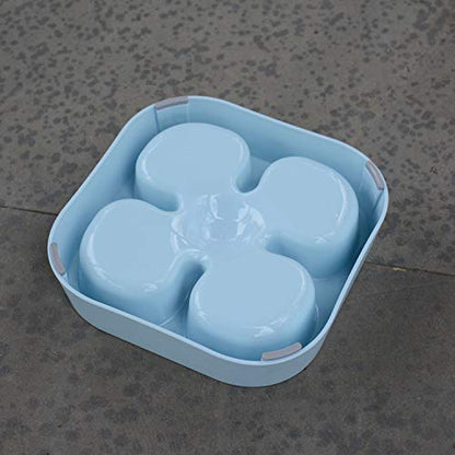 Healthy Slow Feeding Dog Bowl for French Bulldog -Slow Feeder Dog Bowl No Chocking Dog Cat Food Water Bowl with Four-Leaf Clover Pattern (Blue) - color: Blue