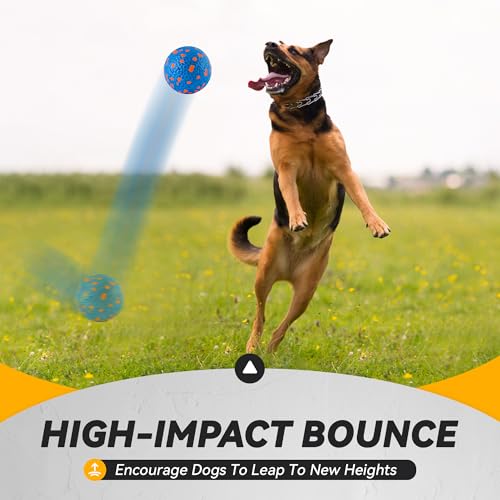 FUSOTO 4Pcs Dog Balls, Tennis Balls for Dog Aggressive Chewers, for Large Medium Small Puppy, Training Catch&Fetch, Water Floats Toys, Blue - color: 4x Blue