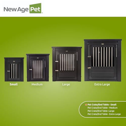 New Age Pet ecoFlex Pet Crate/End Table, Espresso, Small - color: Black, size: 23.8"L x 18.2"W x 22.2"H