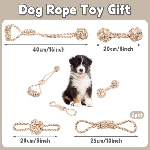 Dog Rope Toy for Small Dog 5pcs, Natural Chew Toys for Puppy, Medium & Small Dogs, Tug of War Rope for Puppies Clean & Relieve Teething - size: 5pcs