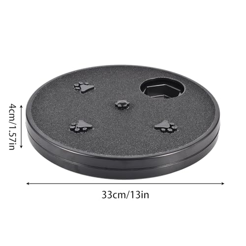 Adjustable Dog Nail Scratch Board with Treat Box 33x33x4cm Rotating Dog Nail Scratch Pad, Anti-Slip Interactive DogNail File Scratchs Pad, for Furniture Couch Floor Car Training Foraging - color: Black