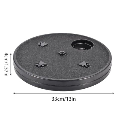Adjustable Dog Nail Scratch Board with Treat Box 33x33x4cm Rotating Dog Nail Scratch Pad, Anti-Slip Interactive DogNail File Scratchs Pad, for Furniture Couch Floor Car Training Foraging - color: Black