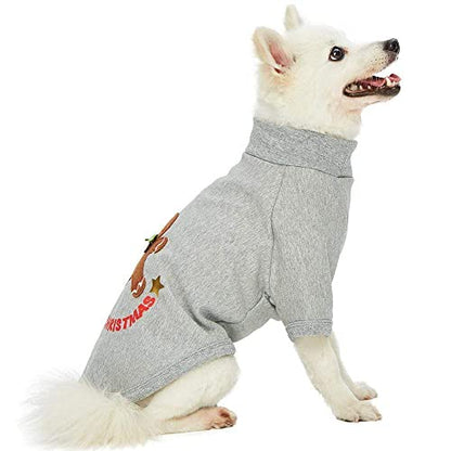 Blueberry Pet Soft & Comfy Merry Christmas Holiday Festive Gingerbread Man Pullover Turtleneck Fall Winter Dog Sweatshirt Coat, Back Length 10", Warm Clothes for Small Dogs - color: Gingerbread Man, size: 10 inch (Pack of 1)