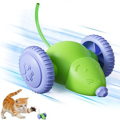 Interactive Cat Toys for Indoor Cats, Kitten Toys Like a Mouse, Rechargeable Cat Mouse Toy with Tail & Lights, Cat Toys for Bored Indoor Adult Cats, Automatic Cat Toy for Enrichment Exercise