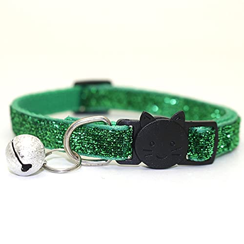 6 Pcs Bling Cat Collars, Adjustable Cat Collars with Bell, Breakaway Cat Collars, Nylon Cat Collars, Solid & Safe Collars, Collars for Cats, Puppies