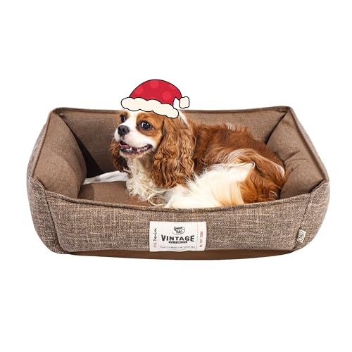 FluffyDream Small Dog Bed, Super Soft Pet Bed Furniture, Suitable for Dogs Up to 30lbs, 24'' x 20'', Tan - color: Tan