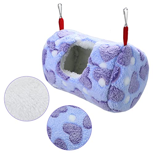 Litewoo Sugar Glider Sleeping Pouch Small Animal Hammock, Hanging Bed Warm Cotton Nest for Rat Hamster Gerbil Sugar Glider Chinchilla Squirrel Guinea Pig (Medium Blue) - color: BLUE