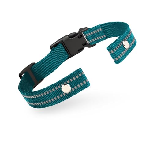 Collar Replacement Strap, Reflective Replacement Nylon Collar Strap Dog GPS Training Bark Receiver Collars, Durable Adjustable E Collar Straps for Small Medium Large Dogs, Green - color: Green