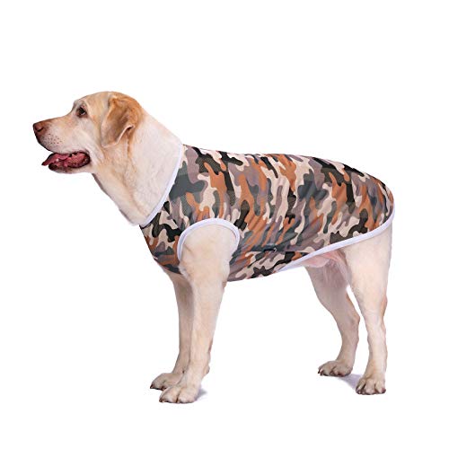 HDKUW Pet Clothes,Dog Summer T-Shirt Cool Breathable Sunscreen Dog Vest Clothes Outfit Costume for Medium Large Dogs Camouflage 4XL - color: Camouflage, size: 4XL