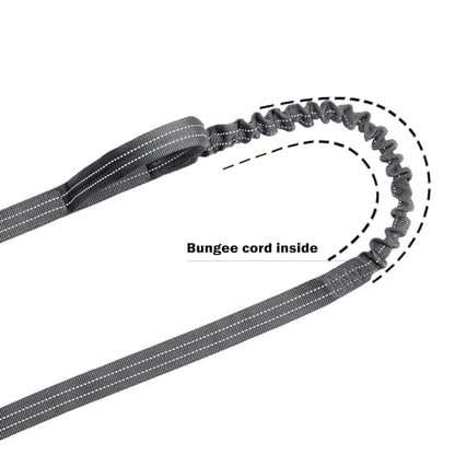ICEFANG Tactical Dog Leash,K9 Training Walking Bungee Lead with 2 Control Handle,Heavy Duty Quick Release Metal Clasp,for Medium Large Breed (Reflective Grey, 6 FT) - color: Reflective Grey, size: 6 FT