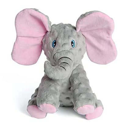 DODODOLA Dog Toys Puppy Toys Cute Squeaky Elephant Dog Toy with Crinkle Paper Stuffed Plush Animal to Keep Them Busy for Small Medium Large Dogs - color: Gray Elephant